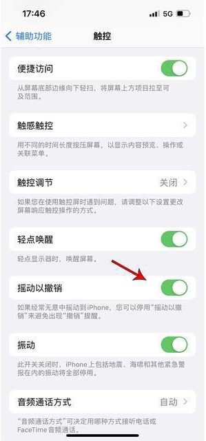 宝鸡苹果手机维修分享iPhone手机如何设置摇一摇删除文字 